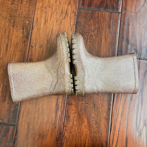 Next Brand Rose Gold Pink Sparkle Rain Boots 9Y 6.25" Toddler - Picture 6 of 9